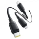Кабель Baseus Silky One-for-Three Fast Charging Type-C to Micro USB+Lightning+Type-C 100W 1.5m Cluster Black (P10377706123-00) - зображення 3