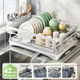 Стійка для зберігання речей Shuaishi Kitchen, стійка для посуду з сушарем, сушарка для мисок і тарілок, органайзер для посуду, стійка для посуду, полиця для сушарки - зображення 5