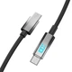 Кабель Aspor A089 Nylon Cable Wattage Display Type-C - Type-C 100W/1м- чорний - зображення 1