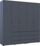 Шафа для одягу Doros Гелар комплект 2+3 ДСП 193.7х49.5х203.4 см Графіт (42002132) - зображення 5