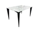Стол NORMAN CERAMIC 140*90 Muie White глянец/черный каркас - изображение 2