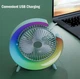 Портативный настольный мини-вентилятор с LED-подсветкой (1800 мАч, 3 скорости, питание от USB) – Зеленый - изображение 6