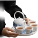 Чайний набір для кунг-фу "Sushitaoci National Trend Blue and White Thousand Mountains One Pot 4 Cups" з лотком для сухого заварювання (одиниця: комплект) - зображення 2