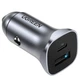 Автозарядка 2xUSB 30W (USB-A + USB-C) QC 4.0 Сіра (EC305) UGREEN - зображення 1