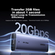 Корпус для зовнішнього SSD-накопичувача UGREEN M.2 NVMe/SATA з двома протоколами 20 Гбіт/с, сумісний з ноутбуками, настільними комп'ютерами та телефонами Apple 17, портативний корпус для зовнішнього SSD-накопичувача 55150 - зображення 5