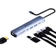 Док-станция расширения WOPU Type-C — HDMI, адаптер-концентратор USB-C, устройство чтения SD/TF карт с частотой обновления 4K60 Гц, 7-дюймовый разветвитель, совместим с компьютерами Apple MacBook и Huawei. - изображение 1