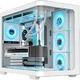 Корпус AOC CG453 белый ATX с изогнутым стеклом для настольного игрового ПК, изогнутая передняя панель, отсеки слева и справа, поддержка водяного охлаждения 360 мм, 10 мест для вентиляторов. - изображение 1