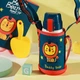 Детская термокружка BEDDYBEAR в стиле ретро с двойной крышкой и трубочкой, большая бутылка для воды для школьников, 620 мл, дизайн Little Lion. - изображение 7