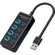 USB-хаб Youlianxing USB 3.0, 4 порта, 1 метр, с переключателями, для ноутбуков и настольных компьютеров, онлайн-банкинг, USB-накопители, многопортовый адаптер U304-1 - изображение 3