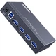 Док-хаб SIPOLAR USB3.0 з 4-портовим розгалужувачем A-4U30 (1 метр) промислового класу для ноутбуків та настільних комп'ютерів, підключає жорсткі диски, клавіатуру, мишу, зарядку, кожен порт 1A з адаптером живлення - изображение 1