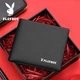 Чоловічий гаманець PLAYBOY з натуральної шкіри, короткий фасон, верхній шар з коров'ячої шкіри, горизонтальний дизайн, шкіряний гаманець, подарунок на день народження чоловікові чи батькові - зображення 6