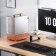 Портативный настольный корпус JONSBO T7 Silver MATX (корпус из алюминиевого сплава толщиной 3 мм, древесина черного ореха североамериканского толщиной 10 мм, форм-фактор MATX, крепление с левой стороны) - изображение 4