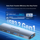 Металевий концентратор SAMZHE USB3.0, 4-портова док-станція розширення, високошвидкісний концентратор-подовжувач для ноутбуків, багатопортовий адаптер, подовжувач, блок живлення Type-C, HBK1-2, 1 метр - изображение 5