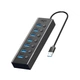 USB-концентратор Aigo с семью портами, док-станция расширения с независимым блоком питания, многопортовая док-станция расширения USB 3.0, конвертер для ноутбука, удлинительный кабель USB H07 (металлический) - изображение 11