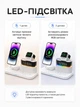 Беспроводная зарядная док станция 5в1 MagSafe докстанция для Apple iPhone 8 X 11 12 13 14 Pro Max Mini Plus быстрая магнитная зарядка для айфон наушников AirPods и часы Apple Watch с часами подсветкой и будильником Black C09-W - изображение 6