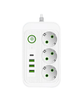 Мережевий фільтр-подовжувач 3 м на 3 розетки з 4 USB + Type-C, із заземленням, 2500 Вт - зображення 5