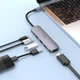 USB-хаб Hoco HB27 Type-C multi-function converter (HDTV+USB3.0+USB2.0 x 2+PD) Metal Gray (6931474769329) - зображення 6
