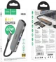 USB-хаб Hoco HB28 Type-C Multi-function Converter (HDTV+USB3.0+USB2.0+SD+TF+PD) Metal Gray (6931474769336) - изображение 5