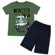 Комплект для хлопчика стрейч-кулір Арлекін Monster truck 2317-452 64 116 см - 122 см Зелений - зображення 1