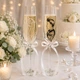 Весільні келихи для шампанського "Wedding Silhouette" з ручним розписом (SY-265) - зображення 2
