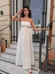 Сарафан женский макси с широкой юбкой молочного цвета 38454 One Size - изображение 1