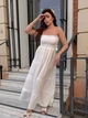 Сарафан женский макси с широкой юбкой молочного цвета 38454 One Size - изображение 4