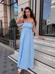 Сарафан женский макси с широкой юбкой голубого цвета 38448 One Size - изображение 1