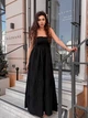 Сарафан женский макси с широкой юбкой черного цвета 38450 One Size - изображение 1