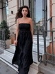 Сарафан женский макси с широкой юбкой черного цвета 38450 One Size - изображение 3