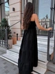 Сарафан женский макси с широкой юбкой черного цвета 38450 One Size - изображение 5