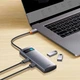 USB-хаб USB Type-C Baseus Metal Gleam Multi-functional 4-in-1 (PD, USB) (WKWG070013) Gray - изображение 5