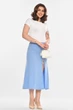 Юбка женская однотонная в рубчик голубого цвета Fashion размер 42-44 (215251) - изображение 1