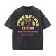 Футболка вінтажна з ретро еффектом "Powerhouse Gym" чорна 2XL - зображення 2