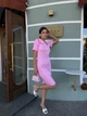 В'язана сукня з акцентною планкою на ґудзиках One size Рожева (008033) - зображення 5