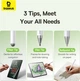 Стилус Baseus Smooth Writing III 3-in-1 Passive Stylus Non-magnetic Version Moon White (P80080804213-00) - зображення 6