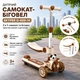 Детский трехколесный самокат-беговел Skyper G-609-14 с сиденьем, светящимися PU колесами 125 мм, музыкой и подсветкой платформы, складной руль - изображение 1