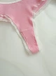 Бавовняні стрінги з мереживом і бантиком (арт. 0378) - XL - Рожевий - зображення 7