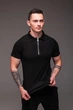 Футболка t-shirt поло мужская с воротником трикотажная на змейке XXL черная (2530) - изображение 2
