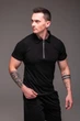 Футболка t-shirt поло мужская с воротником трикотажная на змейке XXL черная (2530) - изображение 6