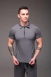 Футболка t-shirt поло мужская с воротником трикотажная на змейке XXL серая (2530) - изображение 1