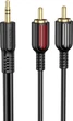 Аудіокабель Borofone BL11 3.5 мм male to double lotus RCA, PVC, 1.5 м Black (6974443382204) - зображення 1