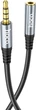 Аудіокабель Hoco UPA20 3.5 мм male to 3.5 мм female, nylon braid, 1 м Metal Gray (6931474762153) - зображення 1