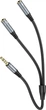Аудиокабель Hoco UPA21 3.5 мм male to 2 х 3.5 мм female, nylon braid, 0.25 м Metal Gray (6931474766809) - изображение 4