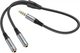 Аудиокабель Hoco UPA21 3.5 мм male to 2 х 3.5 мм female, nylon braid, 0.25 м Metal Gray (6931474766809) - изображение 5