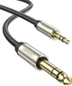 Аудиокабель Ugreen AV127 3.5 мм Male to 6.35 мм Male, TRS Stereo Audio Cable, nylon braid, 2 м Gray (UGR-10628) - изображение 1