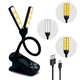 Акумуляторна LED-лампа для читання книг на прищіпці з Type-C , гнучкий міні-ліхтар для книг із 3 режимами світла та захистом очей - зображення 3