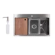 Мойка для кухни интегрированная Lidz Handmade H7545 Brushed Steel 3,0/1,0 мм LDH7545BRU49457 - изображение 1