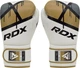 Боксерские перчатки RDX кожа 8 унций белый золотой - изображение 5