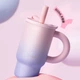 Термокружка LocknLock Straw Desktop Insulated Mug Large Capacity 316 Stainless Steel Ice King Cup LHC4382ORG Orange - 800ML - изображение 4