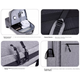 Рюкзак для ноутбука Lenovo Business Commout Large Capacity 15.6-Inch Notebook Gaming Laptop Bag Student Schoolbag B001 (светло-серый) - изображение 7